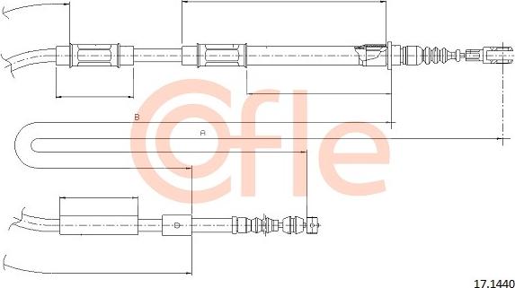 Cofle 17.1440 - Тросик, cтояночный тормоз autosila-amz.com