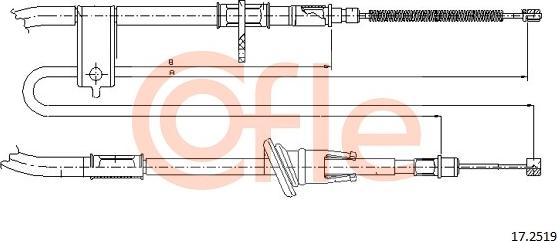 Cofle 92.17.2519 - Тросик, cтояночный тормоз autosila-amz.com