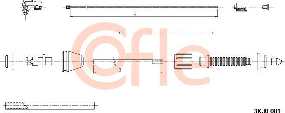 Cofle 3K.RE001 - Тросик газа autosila-amz.com