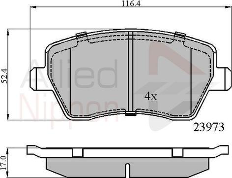 Comline ADB0984 - Тормозные колодки, дисковые, комплект autosila-amz.com