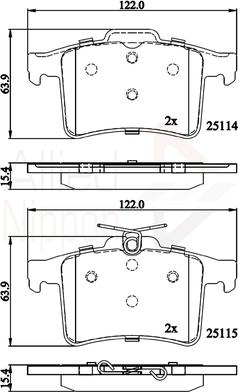 Comline ADB06095 - Тормозные колодки, дисковые, комплект autosila-amz.com