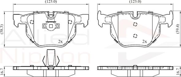 Comline ADB06001 - Тормозные колодки, дисковые, комплект autosila-amz.com