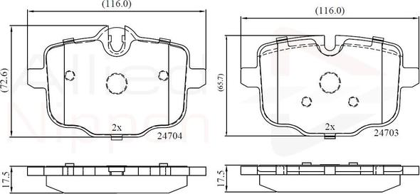 Comline ADB06072 - Тормозные колодки, дисковые, комплект autosila-amz.com