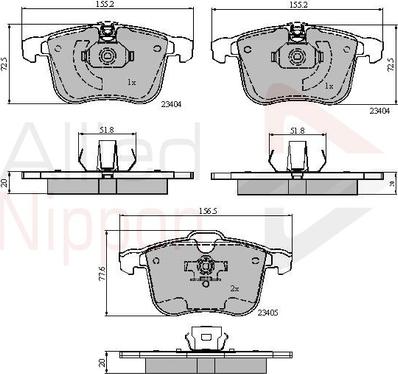 Comline ADB01593 - Тормозные колодки, дисковые, комплект autosila-amz.com