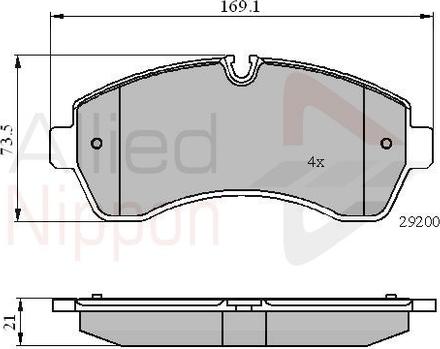 Comline ADB01569 - Тормозные колодки, дисковые, комплект autosila-amz.com