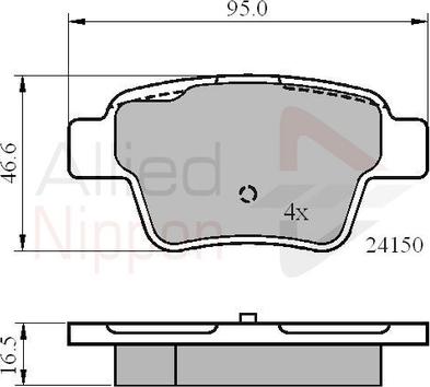 Comline ADB01658 - Тормозные колодки, дисковые, комплект autosila-amz.com