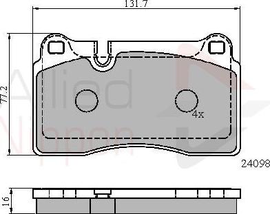 Comline ADB01626 - Тормозные колодки, дисковые, комплект autosila-amz.com