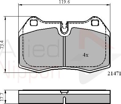 Comline ADB01097 - Тормозные колодки, дисковые, комплект autosila-amz.com