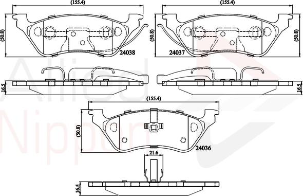 Comline ADB01164 - Тормозные колодки, дисковые, комплект autosila-amz.com