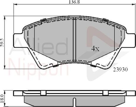 Comline ADB01160 - Тормозные колодки, дисковые, комплект autosila-amz.com