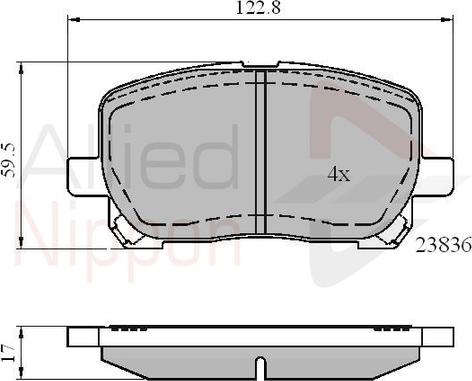 Comline ADB01132 - Тормозные колодки, дисковые, комплект autosila-amz.com