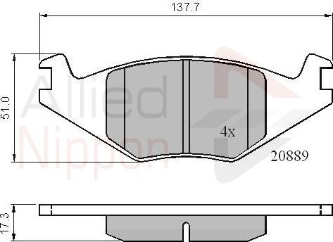 Comline ADB0136 - Тормозные колодки, дисковые, комплект autosila-amz.com