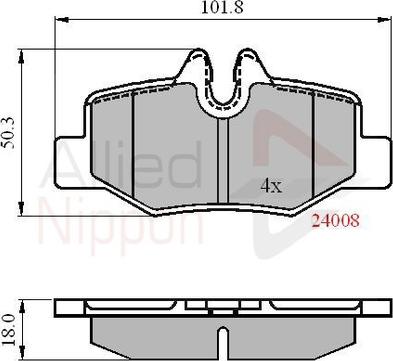 Comline ADB01306 - Тормозные колодки, дисковые, комплект autosila-amz.com