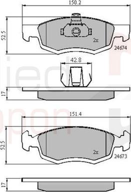 Comline ADB01791 - Тормозные колодки, дисковые, комплект autosila-amz.com