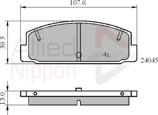 Comline ADB0819 - Тормозные колодки, дисковые, комплект autosila-amz.com