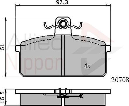 Comline ADB0204 - Тормозные колодки, дисковые, комплект autosila-amz.com