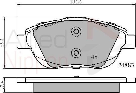 Comline ADB02027 - Тормозные колодки, дисковые, комплект autosila-amz.com