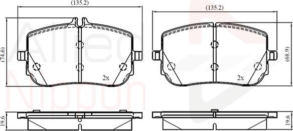 Comline ADB02862 - Тормозные колодки, дисковые, комплект autosila-amz.com