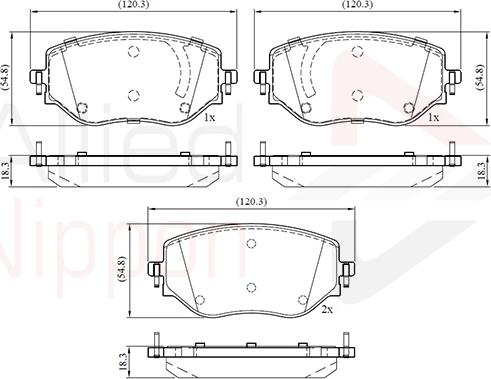 Comline ADB02774 - Тормозные колодки, дисковые, комплект autosila-amz.com