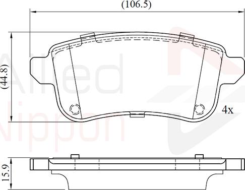 Comline ADB02776 - Тормозные колодки, дисковые, комплект autosila-amz.com