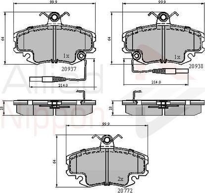 Comline ADB1431 - Тормозные колодки, дисковые, комплект autosila-amz.com