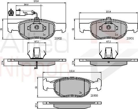 Comline ADB1479 - Тормозные колодки, дисковые, комплект autosila-amz.com