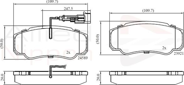 Comline ADB16032 - Тормозные колодки, дисковые, комплект autosila-amz.com