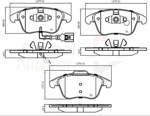 Comline ADB16022 - Тормозные колодки, дисковые, комплект autosila-amz.com