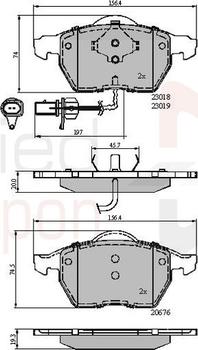 Comline ADB11542 - Тормозные колодки, дисковые, комплект autosila-amz.com