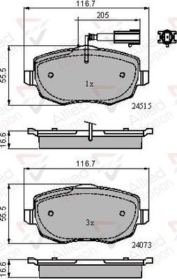 Comline ADB11601 - Тормозные колодки, дисковые, комплект autosila-amz.com