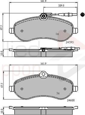 Comline ADB11621 - Тормозные колодки, дисковые, комплект autosila-amz.com