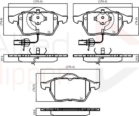 Comline ADB11025 - Тормозные колодки, дисковые, комплект autosila-amz.com