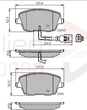 Comline ADB11147 - Тормозные колодки, дисковые, комплект autosila-amz.com