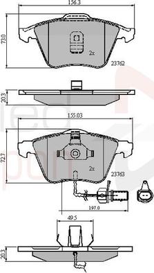 Comline ADB11200 - Тормозные колодки, дисковые, комплект autosila-amz.com