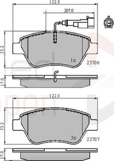 Comline ADB11702 - Тормозные колодки, дисковые, комплект autosila-amz.com