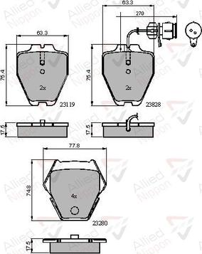 Comline ADB11770 - Тормозные колодки, дисковые, комплект autosila-amz.com