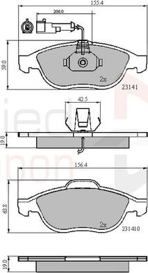 Comline ADB1856 - Тормозные колодки, дисковые, комплект autosila-amz.com