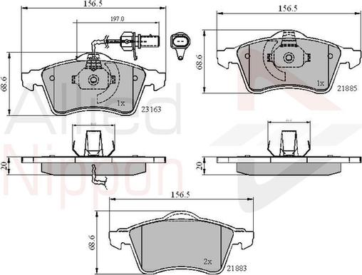 Comline ADB1852 - Тормозные колодки, дисковые, комплект autosila-amz.com