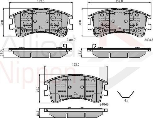 Comline ADB3950 - Тормозные колодки, дисковые, комплект autosila-amz.com