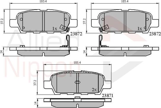 Comline ADB3912 - Тормозные колодки, дисковые, комплект autosila-amz.com