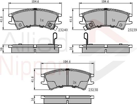 Comline ADB3488 - Тормозные колодки, дисковые, комплект autosila-amz.com