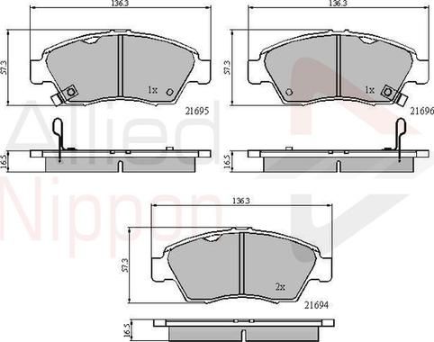 Comline ADB3555 - Тормозные колодки, дисковые, комплект autosila-amz.com