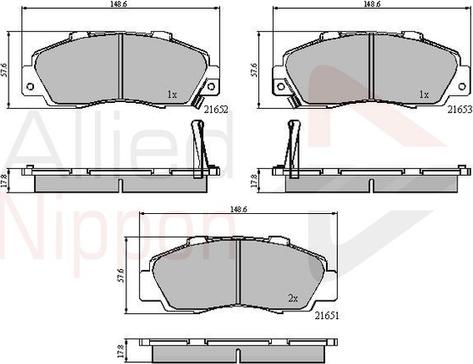 Comline ADB3551 - Тормозные колодки, дисковые, комплект autosila-amz.com