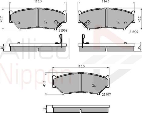 Comline ADB3587 - Тормозные колодки, дисковые, комплект autosila-amz.com