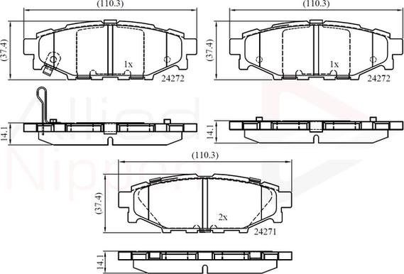 Comline ADB36052 - Тормозные колодки, дисковые, комплект autosila-amz.com