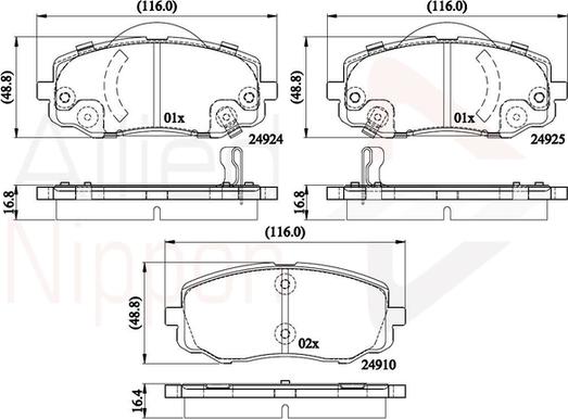 Comline ADB36008 - Тормозные колодки, дисковые, комплект autosila-amz.com