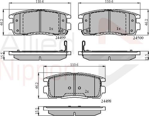 Comline ADB31580 - Тормозные колодки, дисковые, комплект autosila-amz.com