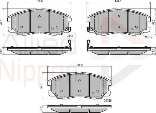 Comline ADB31582 - Тормозные колодки, дисковые, комплект autosila-amz.com