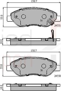 Comline ADB31638 - Тормозные колодки, дисковые, комплект autosila-amz.com