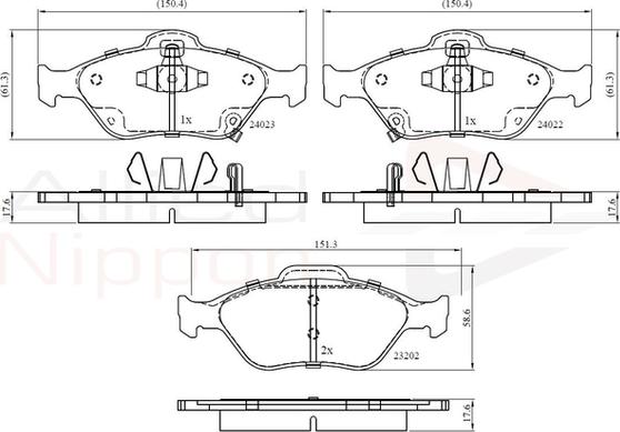 Comline ADB31637 - Тормозные колодки, дисковые, комплект autosila-amz.com